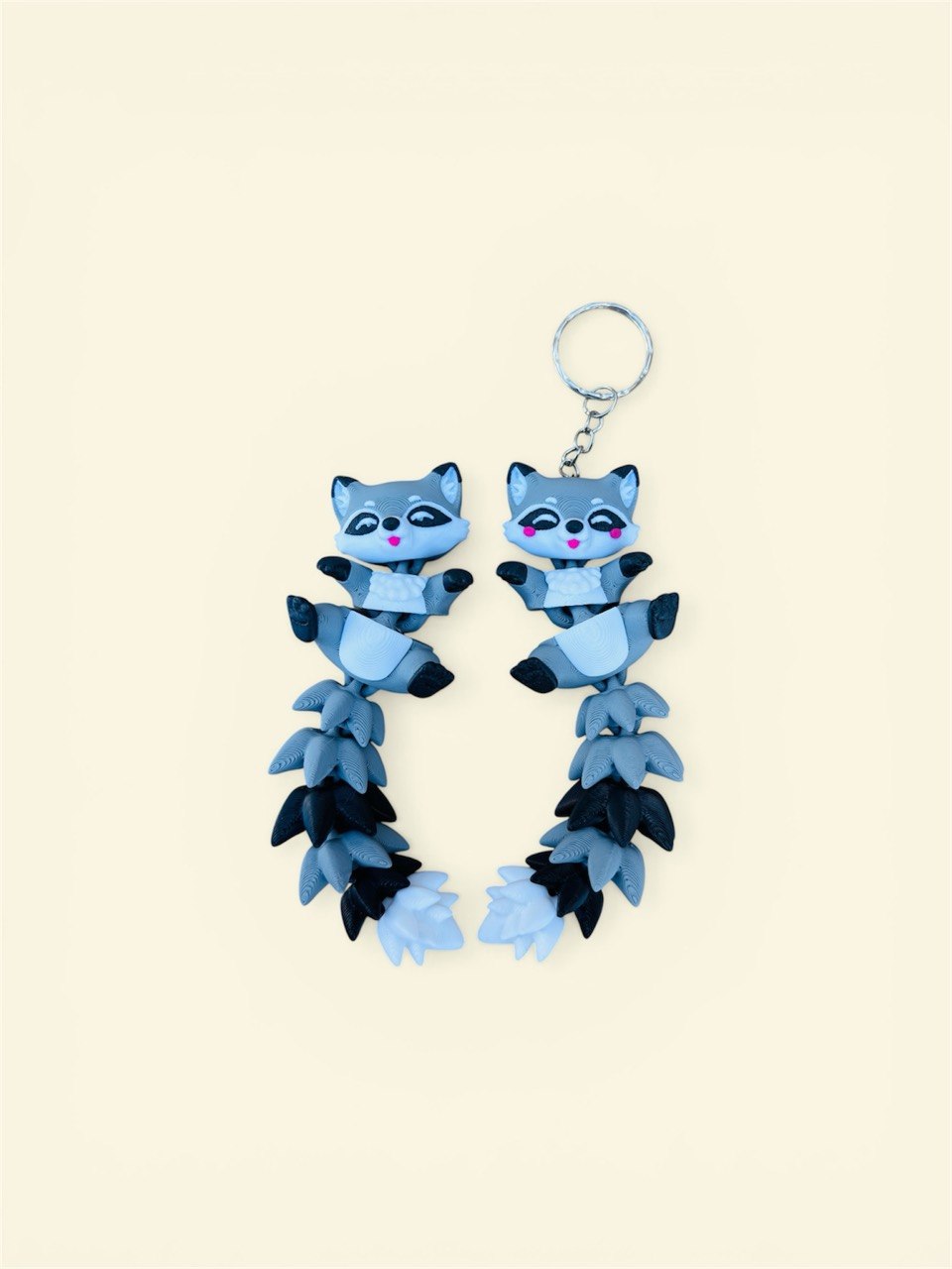 Flexi Raccoon Keychain - 3D Printed Art Toy