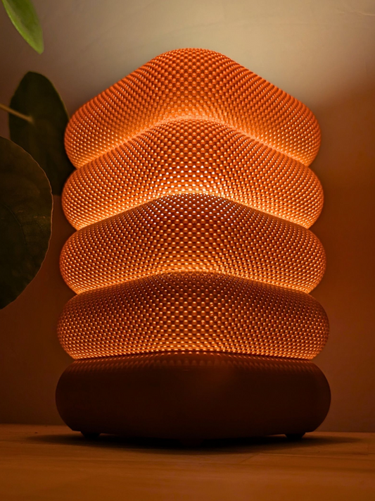Lampe de Table 3D Design Organique | Lampe de Table Moderne | Veilleuse | Lampe de Chevet Imprimée en 3D | PLA Écologique | Cadeau Minimaliste